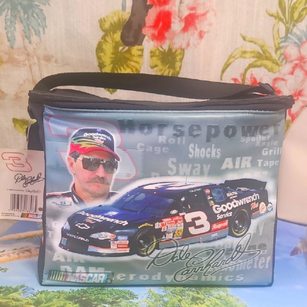 NASCAR Dale Earnhard # 3 Soft Insulated Lunch Box NWT  Black Blue Car